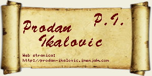 Prodan Ikalović vizit kartica
